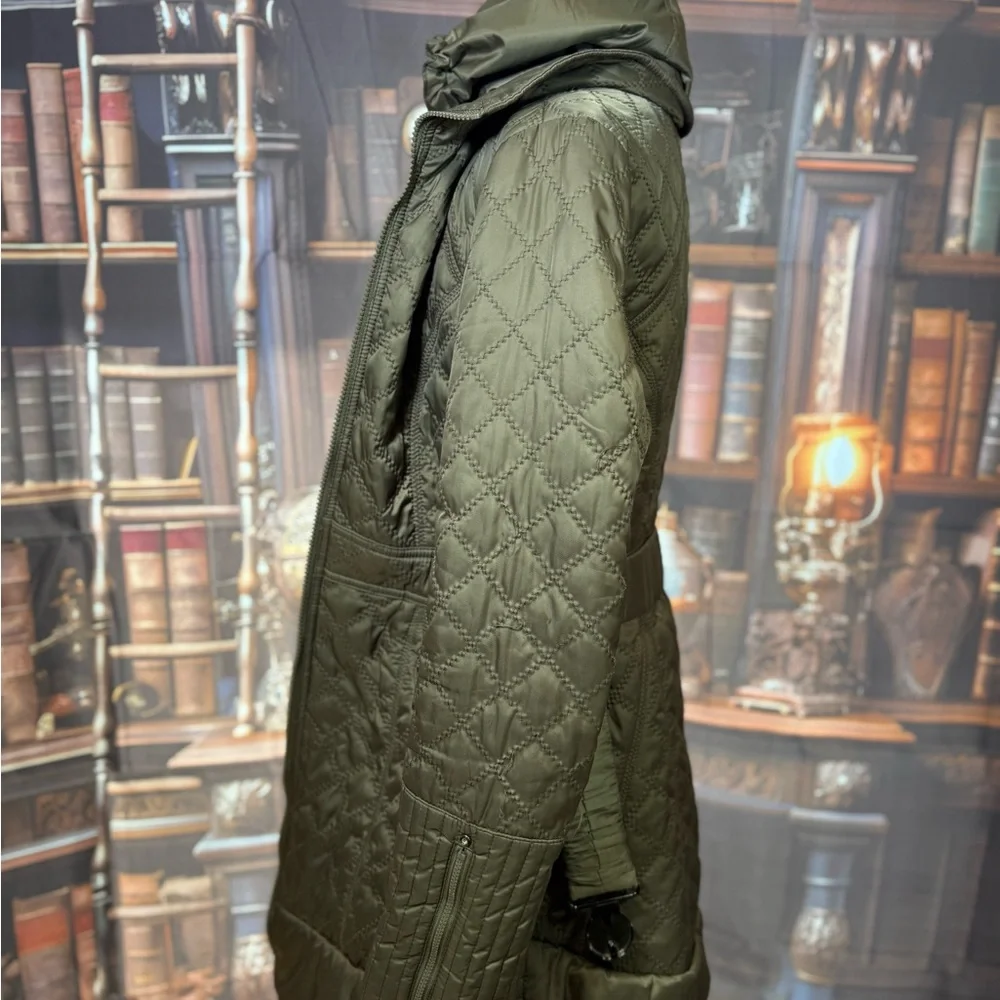 Laundry By Shelli Segal Quilted Hunter Green Puffer Coat‎ - Picture 4 of 10
